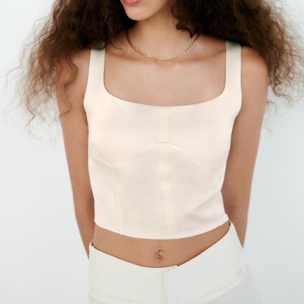 Zara, satin effect top, size S, new with tags